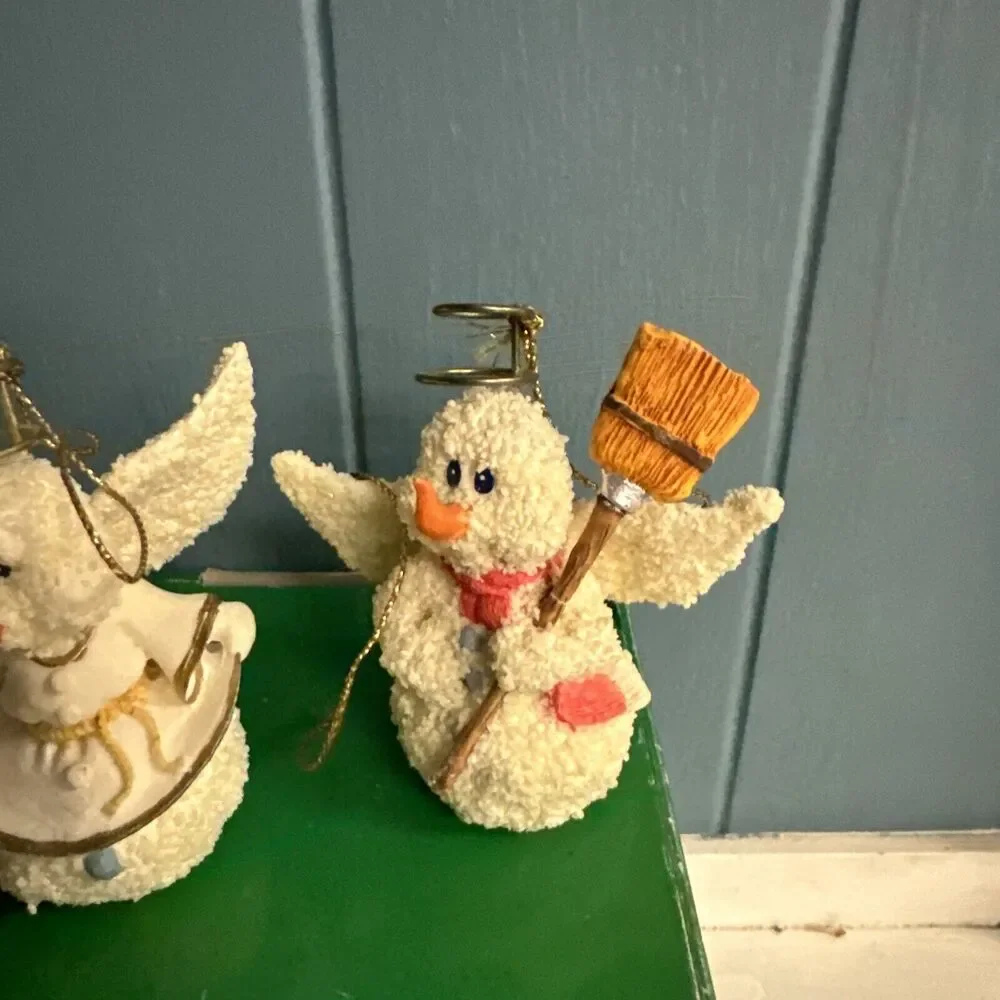 Vtg House of Lloyd 3 Snowmen Angel Ornaments Christmas Around The World Snowman‎